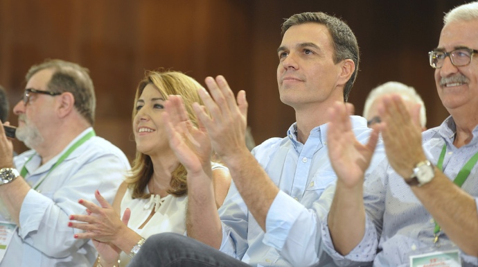 Pedro Sánchez y Susana Díaz, este domingo en la clausura del congreso del PSOE-A.