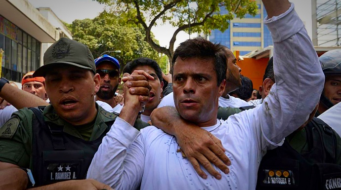 Leopoldo López, en una imagen durante una concentración.