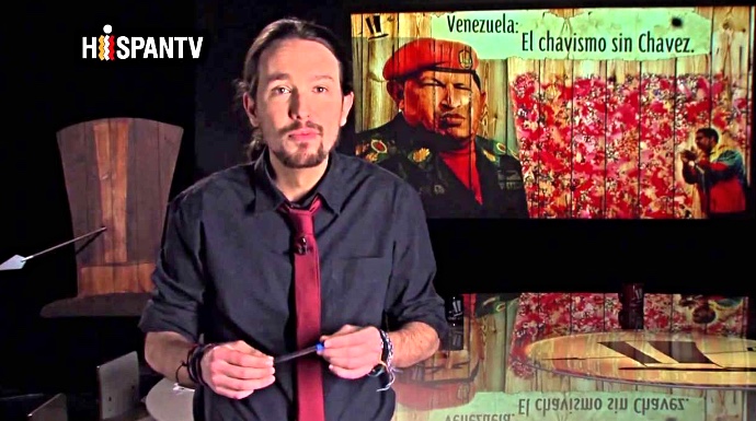 Pablo Iglesias en "su" televisión alabando el "chavismo".