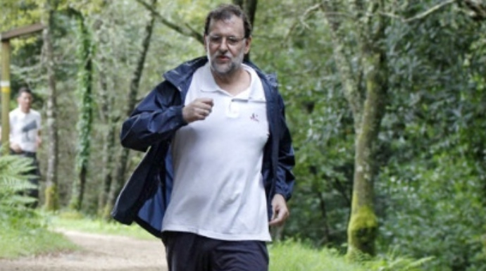 Rajoy, practicando deporte.