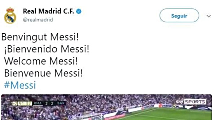 El "troleo" a la cuenta del Real Madrid.