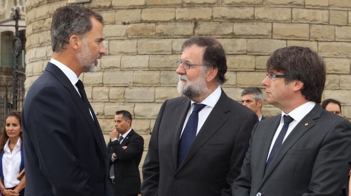 El Rey, Rajoy y Puigdemont, en Barcelona