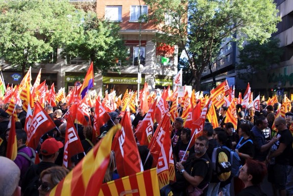 Manifestación sindical en Cataluña