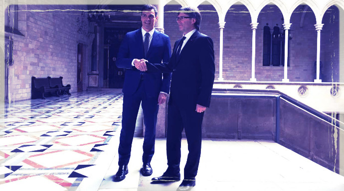 Sánchez y Puigdemont, en marzo de 2016