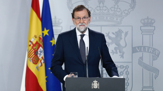 Rajoy, el pasado miércoles, tras las detenciones en Cataluña por el 1-O.
