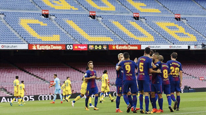 El FC Barcelona-Las Palmas se jugó a puerta cerrada.