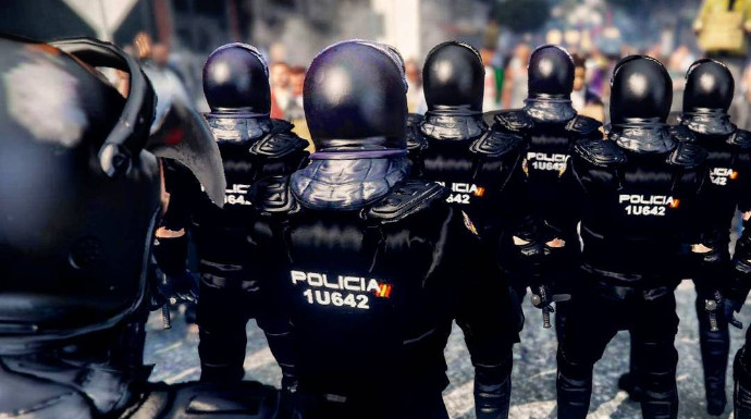 Una imagen genérica de los antidisturbios de la Policía Nacional, un cuerpo muy profesionalizado
