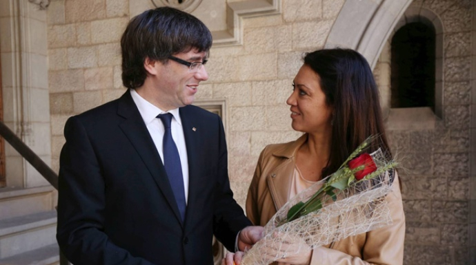 Carles Puigdemont y su esposa, Marcela Topor.