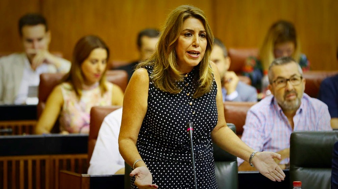 Susana Díaz, en un pleno en el Parlamento andaluz.
