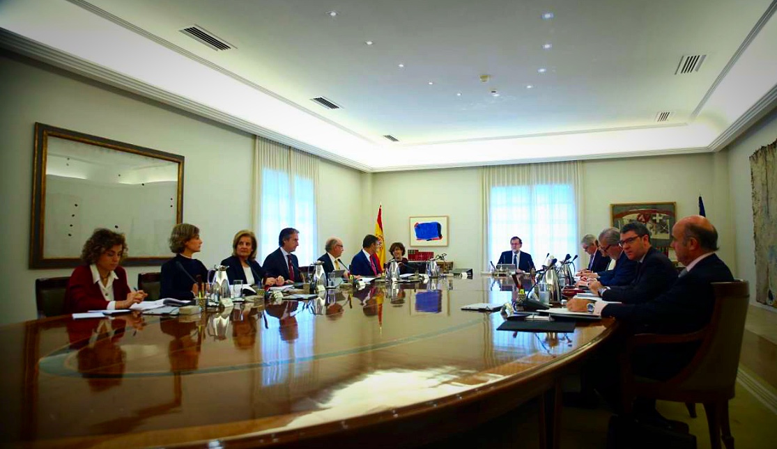 Reunión del Consejo de Ministros, este sábado en La Moncloa.