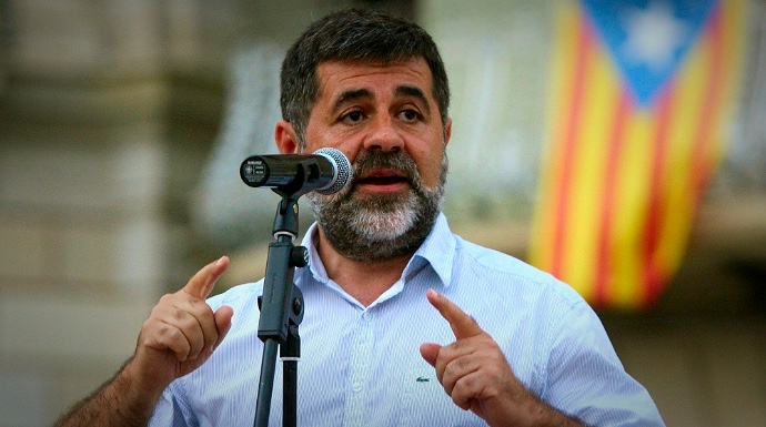 Jordi Sánchez, durante un mitin pro independencia.