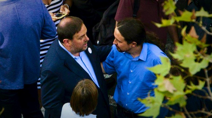 Oriol Junqueras y Pablo Iglesias, en una imagen reciente.