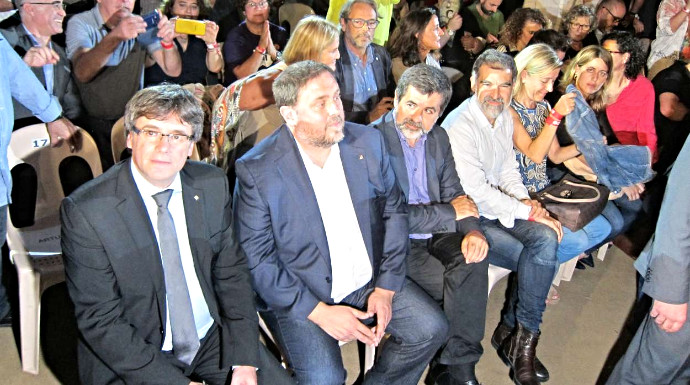 Puigdemont, Junqueras y los Jordis, hace unos meses
