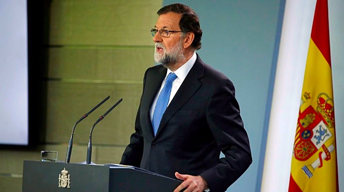 Mariano Rajoy durante una comparecencia en La Moncloa.