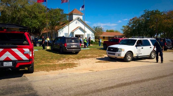 Imagen de los exteriores de la Iglesia donde se ha registrado el tiroteo.