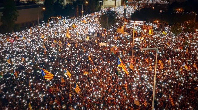 Imagen de la manifestación de este sábado en Barcelona.