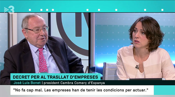 El presidente de Freixenet durante la entrevista en "Els Matins" de TV3.