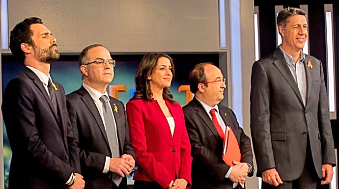Imagen de los candidatos catalanes que debatieron esta semana en televisión.