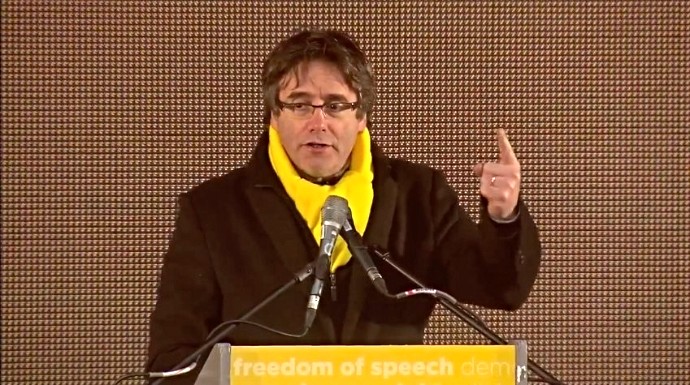 Puigdemont, en la manifestación independentista de Bruselas