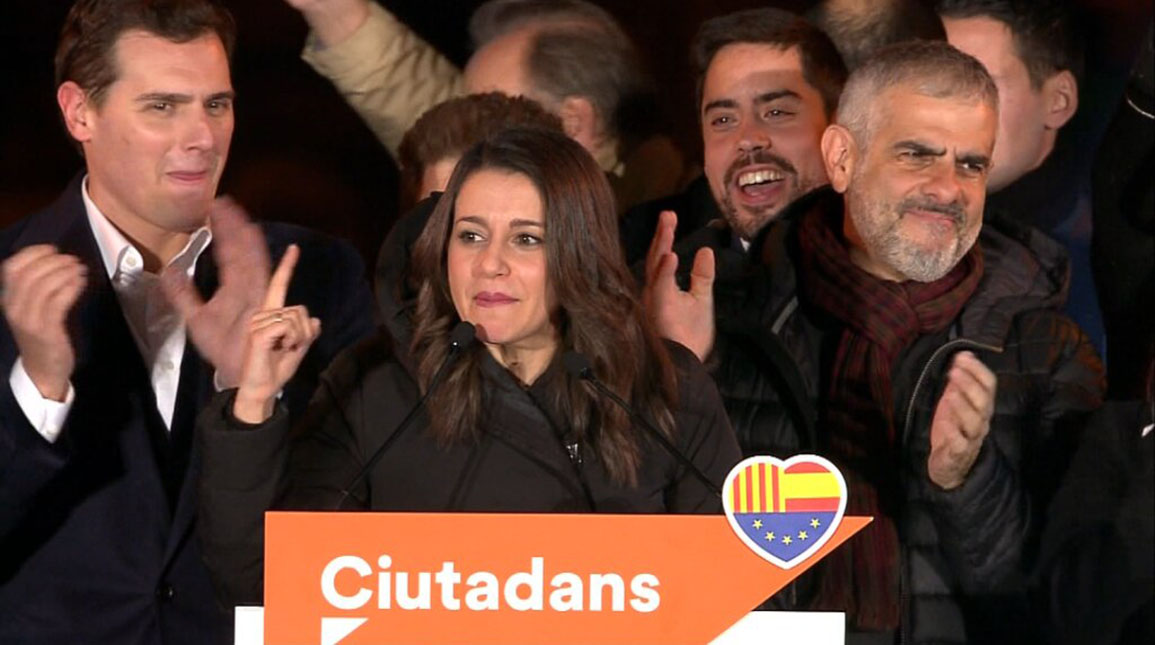 Inés Arrimadas celebrando el resultado.
