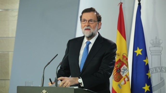 Rajoy, este viernes en su comparecencia en Moncloa.