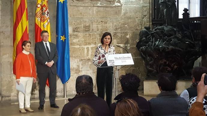 Imagen de la consellera de Sanidad, Carmen Montón, en el Palau de la Generalitat