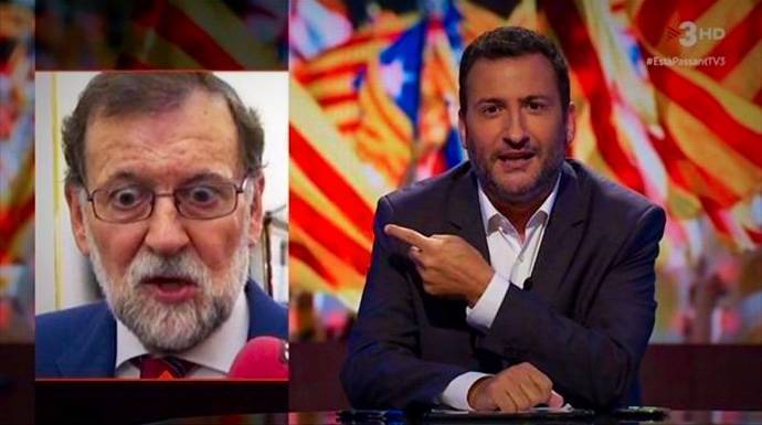 Toni Soler, atacando a Rajoy en TV3.