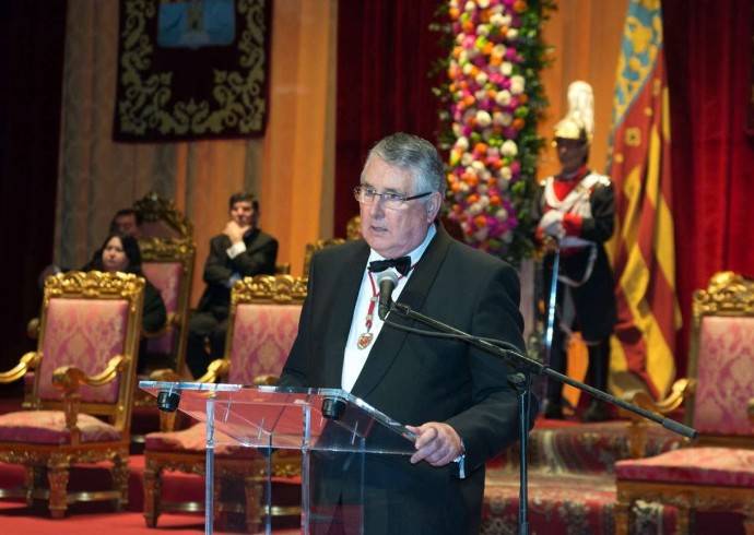 Enric Esteve, presidente de Lo Rat Penat, en una de las galas de los Jocs Florals
