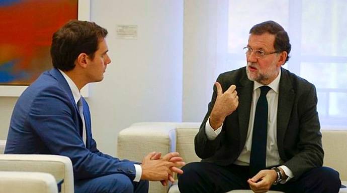 Albert Rivera y Mariano Rajoy, en un encuentro en La Moncloa.