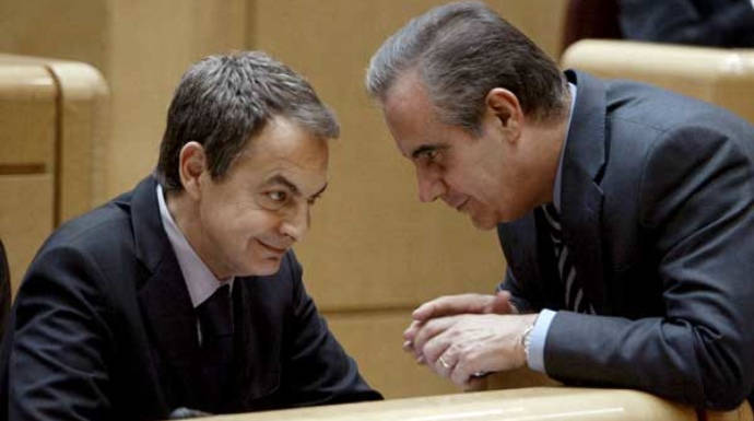Zapatero, junto a Corbacho, en su etapa al frente del Gobierno.