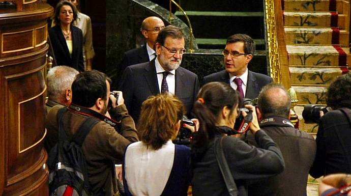 Mariano Rajoy junto a su nuevo jefe de gabinete, José Luis Ayllón.