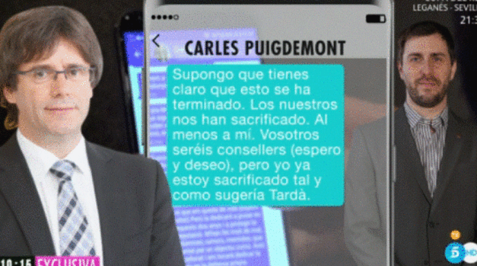 Uno de los mensajes de Carles Puigdemont a Toni Comín.