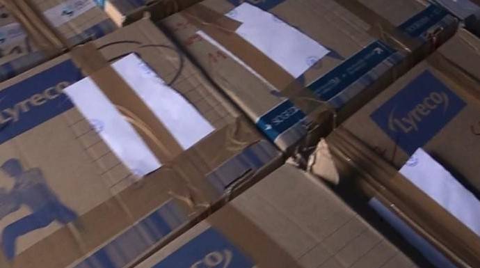 Detalle de las cajas con el material de ETA enviadas desde Francia