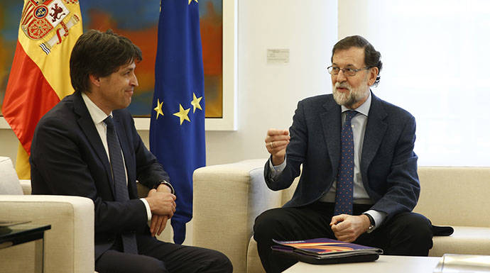 Rajoy con el presidente de Societat Civil Catalana.