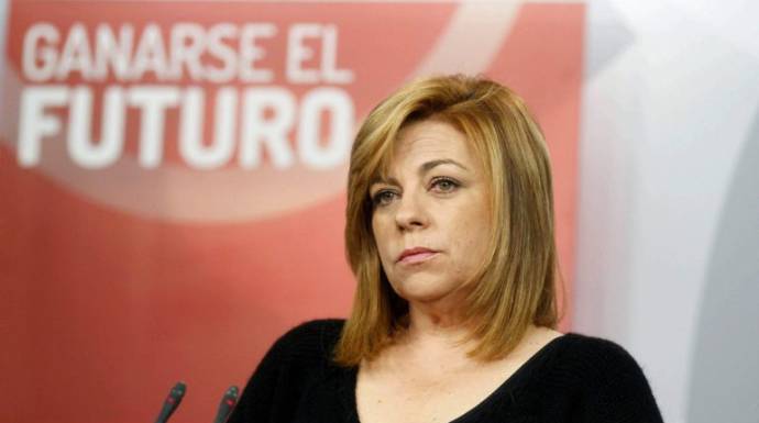 La eurodiputada del PSOE, Elena Valenciano, en un acto en la sede de Ferraz.