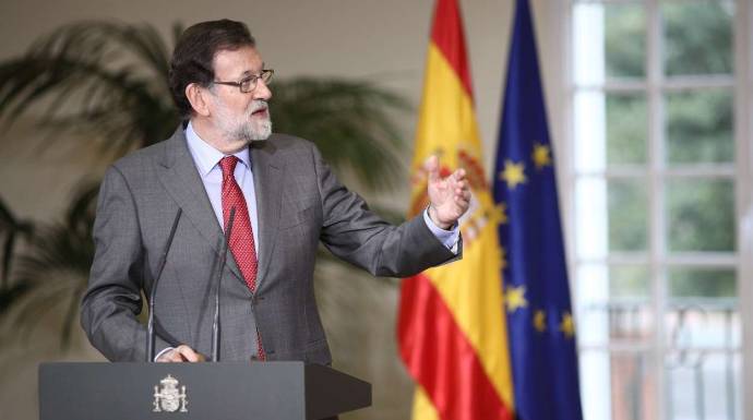 Rajoy, ayer en Moncloa en la recepción a los deportistas españoles de los JJOO de invierno