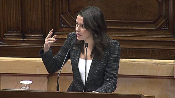 La líder de C's, Inés Arrimadas, este jueves en el primer pleno del Parlament tras las elecciones del 21-D.
