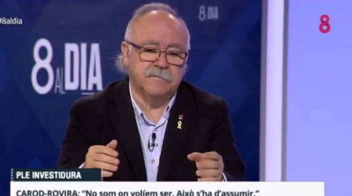 El exlíder de Esquerra, Josep Lluis Rovira, en su entrevista en 8TV.