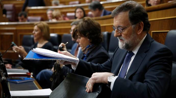 Rajoy esta semana en su escaño del Congreso.