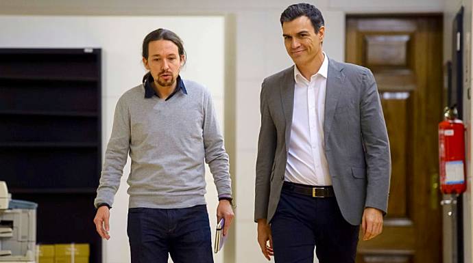 Pablo Iglesias y Pedro Sánchez, en una imagen de archivo.