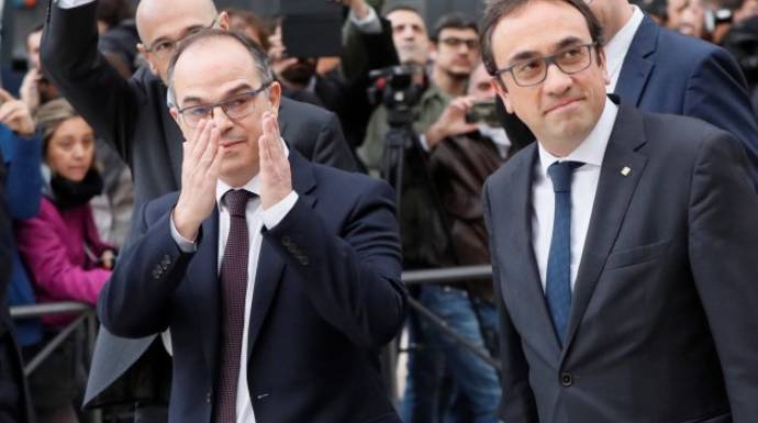 Jordi Turull y Josep Rull, a su llegada a declarar a la Audiencia Nacional.