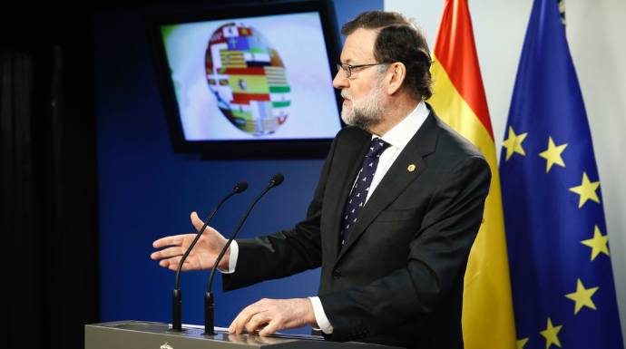 Rajoy, este viernes en su comparecencia tras la Cumbre de la UE en Bruselas.