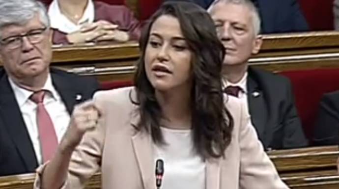 Inés Arrimadas, este miércoles en el Parlament.