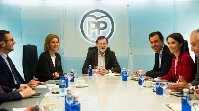Rajoy presidiendo el comité de dirección del PP.