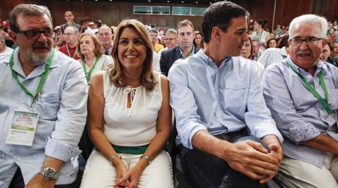 Pedro Sánchez y Susana Díaz, en julio del año pasado en el Congreso del PSOE-A.