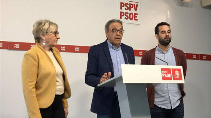 Ana Barceló, Manolo Mata, José Muñoz. PSPV.