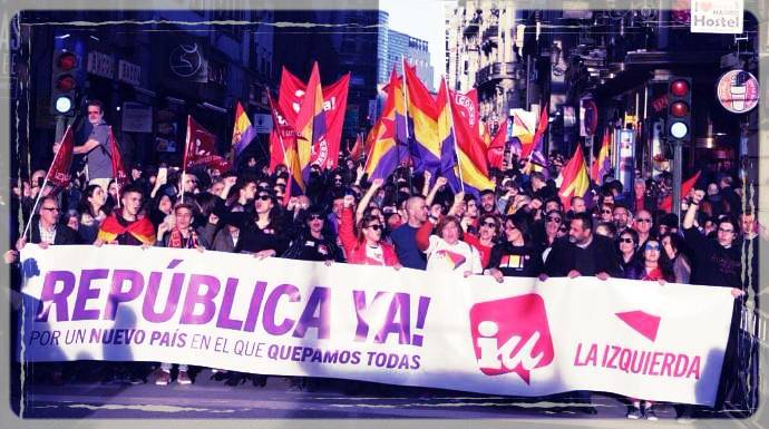 Imagen difundida por Alberto Garzón, de Unidos Podemos, el pasado 14 de abril