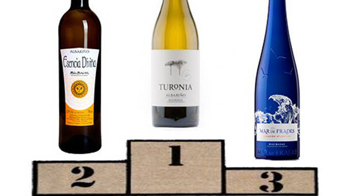Podium de ganadores de este año en vinos de rías Baixas