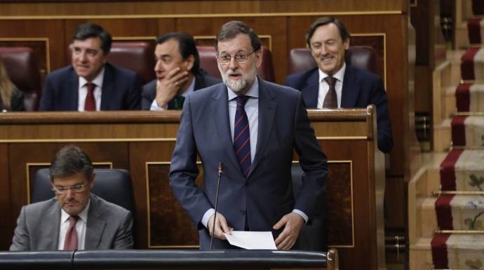 Mariano Rajoy, este miércoles durante la sesión de control al Gobierno en el Congreso.