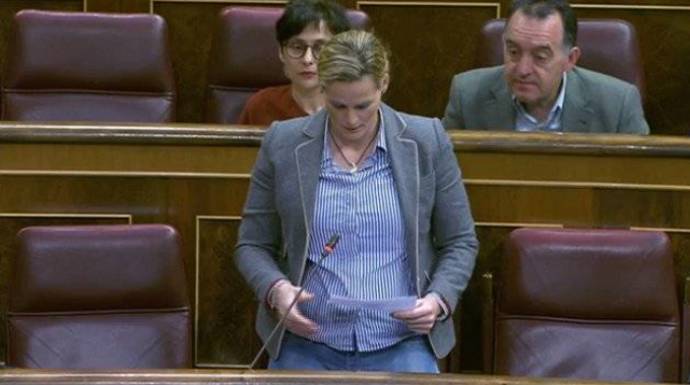 La diputada del PSOE y portavoz de Defensa, Zaida Cantera, este miércoles en el Congreso.
